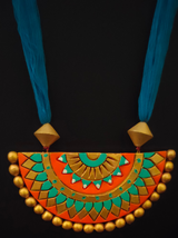 Blue Arc Shaped Terracotta Necklace Set
