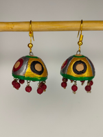 Load image into Gallery viewer, Set of 2 Handcrafted Terracotta Clay Earrings - Jhumka and Musical Note
