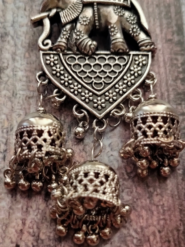 Elephant Earring with Multiple Jhumka Strands