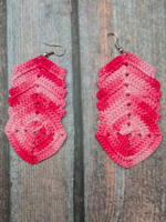 Load image into Gallery viewer, Shades of Pink Hand Knitted Crochet Earrings
