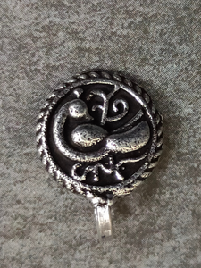 Peacock Oxidized Silver Clip On Nose Pin