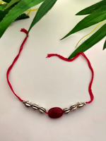 Load image into Gallery viewer, Acrylic and Metal Beads Rakhi with Red Cotton Thread
