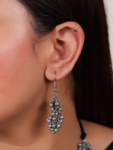 2 Layer Pendant Ghungroo Beads Embellished Oxidised Finish Elaborate Metal Necklace Set