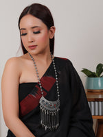 Load image into Gallery viewer, Premium Oxidised Finish Rhinestones Embedded Long Afghani Necklace
