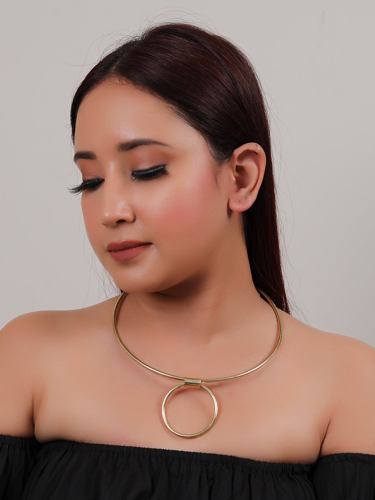 Brass Wire Circular Choker Necklace