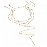 Heart Design Multi Layered Gold Plated Chain Necklace