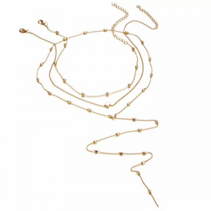 Heart Design Multi Layered Gold Plated Chain Necklace