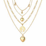 Load image into Gallery viewer, 4 Layered Exquisite Heart Gold Plated Necklace
