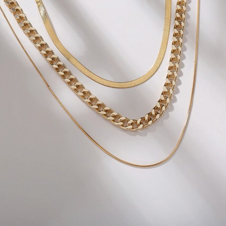 Gold Plated Gold-Toned Layered Necklace