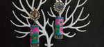 Load image into Gallery viewer, Embroidered Cloth and Mirror Earrings
