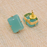 Load image into Gallery viewer, Gorgeous Blue Quartz Handmade Gold Plated Stud Earrings
