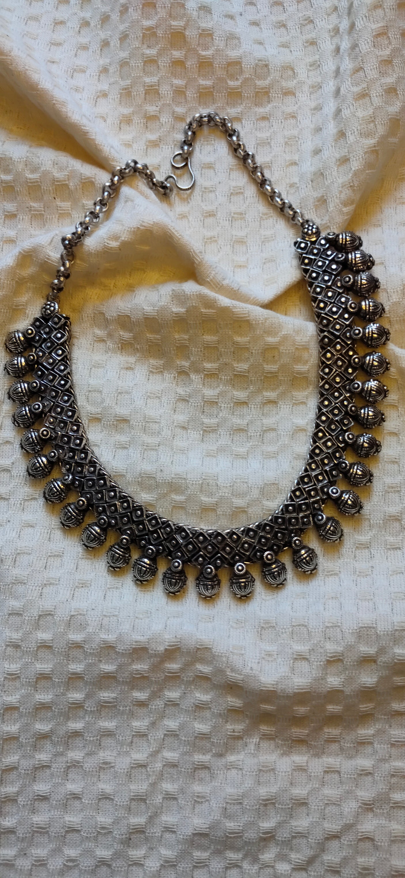 Niranjana Silver Oxidised Necklace