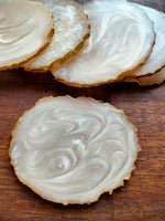 Load image into Gallery viewer, Ivory Coasters with Gold Detailing (Set of 6)

