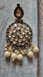 Load image into Gallery viewer, Rhinestones Embedded White Beads and Pearls Festive Earrings
