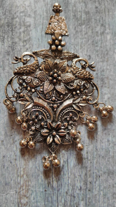 Intricately Detailed Flower Motifs Metal Earrings