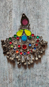 Multi-Color Afghani Chandbali Earrings