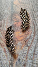 Load image into Gallery viewer, Feather Shaped Metal Earrings

