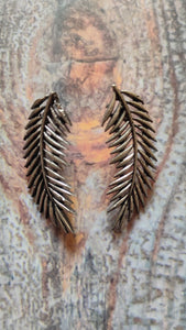 Feather Shaped Metal Earrings