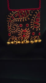 Load image into Gallery viewer, Block Printed Fabric Necklace Set Accentuated with Ghungroos
