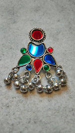 Load image into Gallery viewer, Multi-Color Glass Work Afghani Earrings
