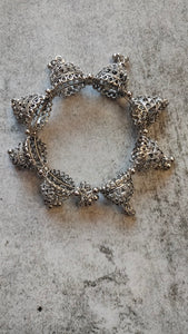 Intricately Detailed Oxidised Silver Bracelet