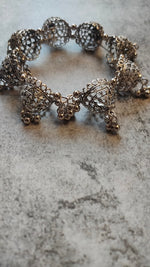 Load image into Gallery viewer, Intricately Detailed Oxidised Silver Bracelet
