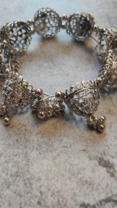 Intricately Detailed Oxidised Silver Bracelet