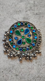 Stones Embedded Circular Afghani Earrings