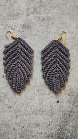 Knitted Crochet Leaf Shape Earrings