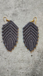 Load image into Gallery viewer, Knitted Crochet Leaf Shape Earrings
