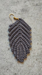 Knitted Crochet Leaf Shape Earrings