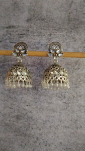 Intricately Crafted Rhinestones Embedded Jhumka Earrings