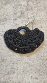 Load image into Gallery viewer, Black Knitted Crochet Earrings
