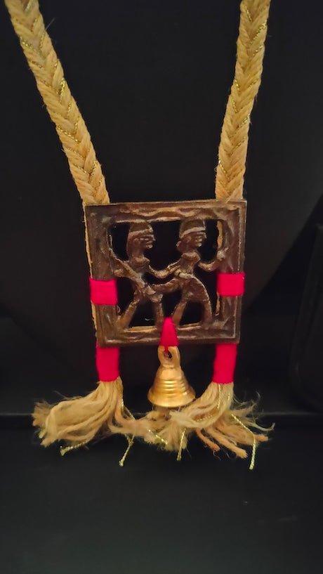 Tribal Motifs Braided Threads Long Necklace Set