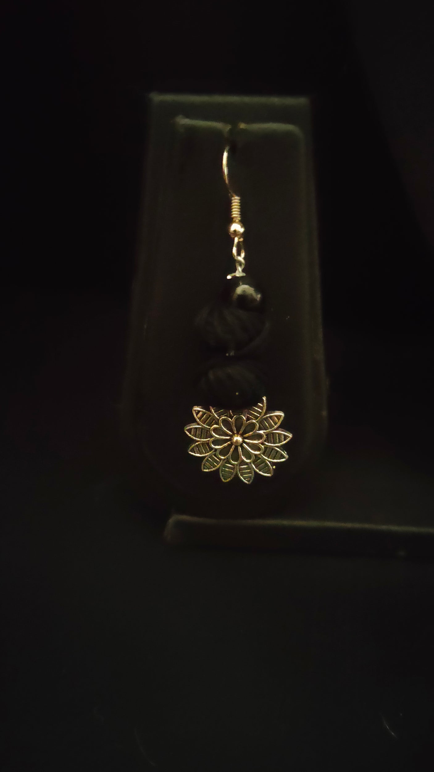 Black Braided Fabric Threads Necklace Set