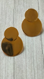 2 Layer Circular Brass Dangler Earrings