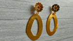 Load image into Gallery viewer, Long Abstract Shape Brass Dangler Earrings
