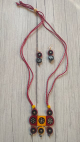 Modern Handcrafted Terracotta Clay Necklace Set
