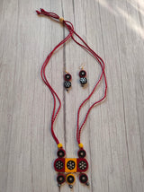Modern Handcrafted Terracotta Clay Necklace Set
