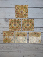 Load image into Gallery viewer, Wooden Coasters and Case with Ethnic Enamel Painted Flower Motifs (Set of 6)
