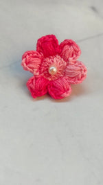 Load image into Gallery viewer, Shades of Pink Flower Handcrafted Crochet Earrings
