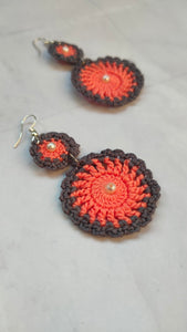 2 Layer Flower Handcrafted Crochet Earrings