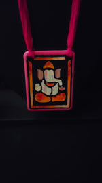 Load image into Gallery viewer, Handpainted Ganesha Terracotta Clay Necklace Set
