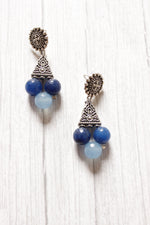 Load image into Gallery viewer, Shades of Blue Jade Beads Metal Pendant Necklace Set
