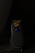 Load image into Gallery viewer, Royal Blue Jade Beads with Antique Gold Finish Metal Charms Necklace Set
