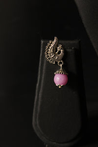 Pink Jade Beads Hasli Necklace Set