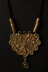 2 Layer Antique Gold Finish Rope Closure Necklace Set