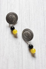 Black and Yellow Glass Beaded 3 Layer Necklace Set