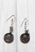Load image into Gallery viewer, 2 Layer Vintage Stamped Coins Necklace Set with Glass Beads
