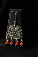 4 Layer Black and Orange Glass Beaded Necklace Set